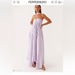 Peppermayo Lavender Ruffle Maxi Dress size small